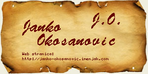 Janko Okošanović vizit kartica